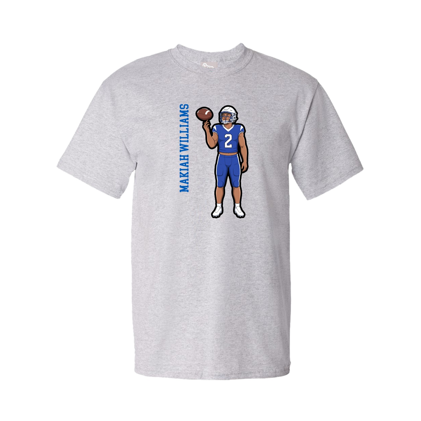 Youth Tee — Name Vertical in Grey