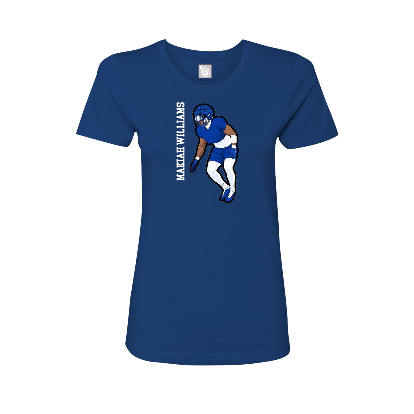 Womens Tee — Name Vertical in Royal
