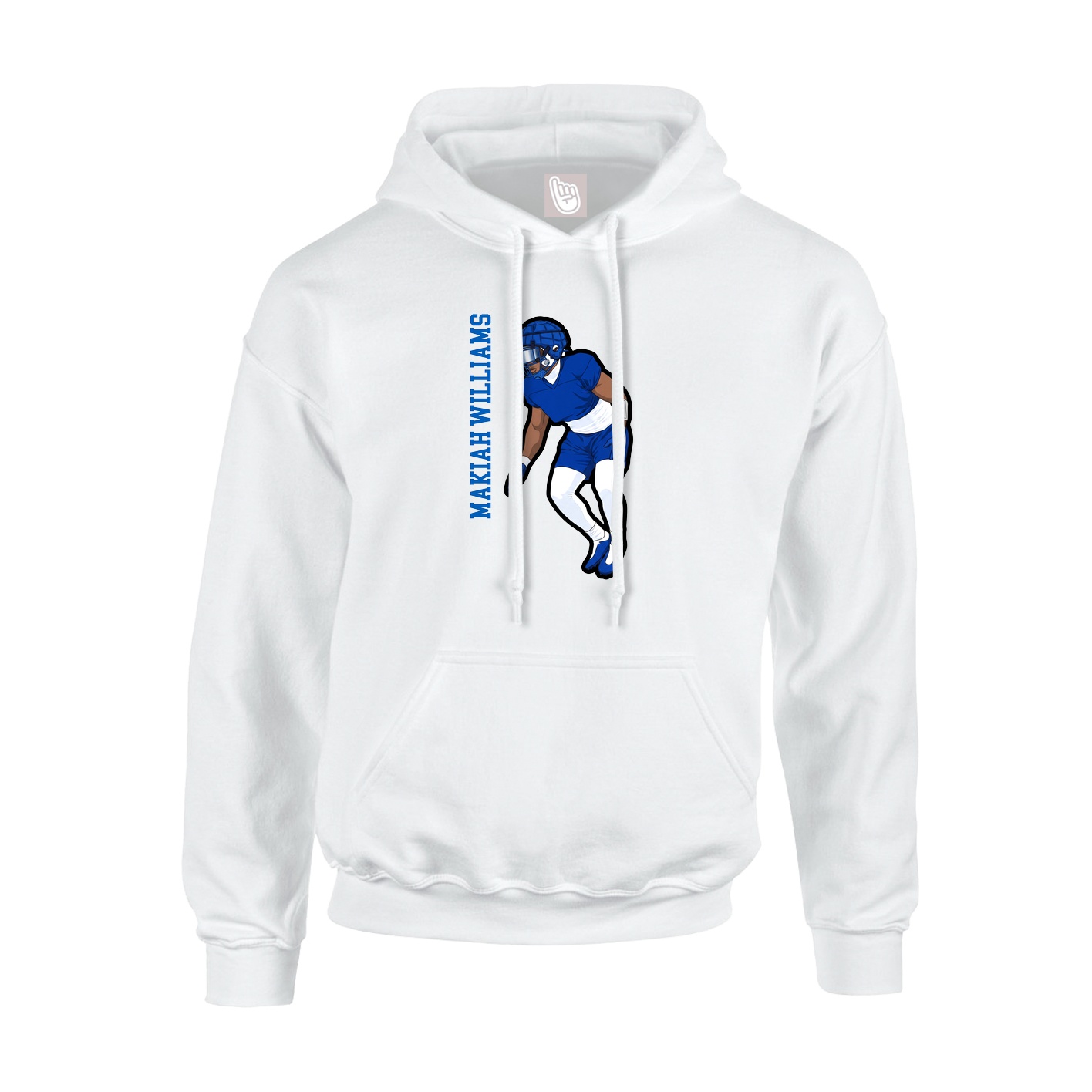 Youth Hoodie — Name Vertical in White