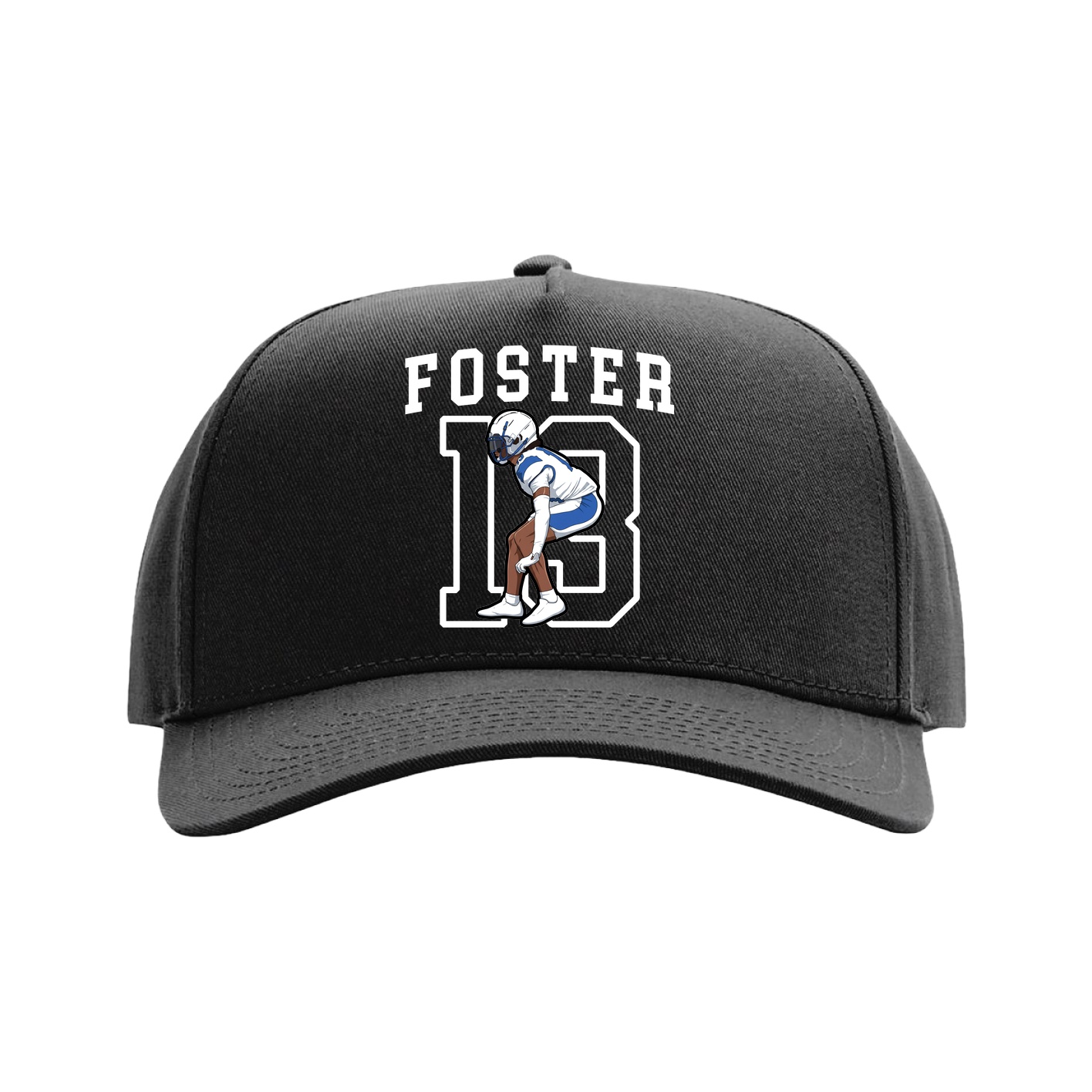 Full Fabric Five-Panel Champ Cap — Shirsey in Black