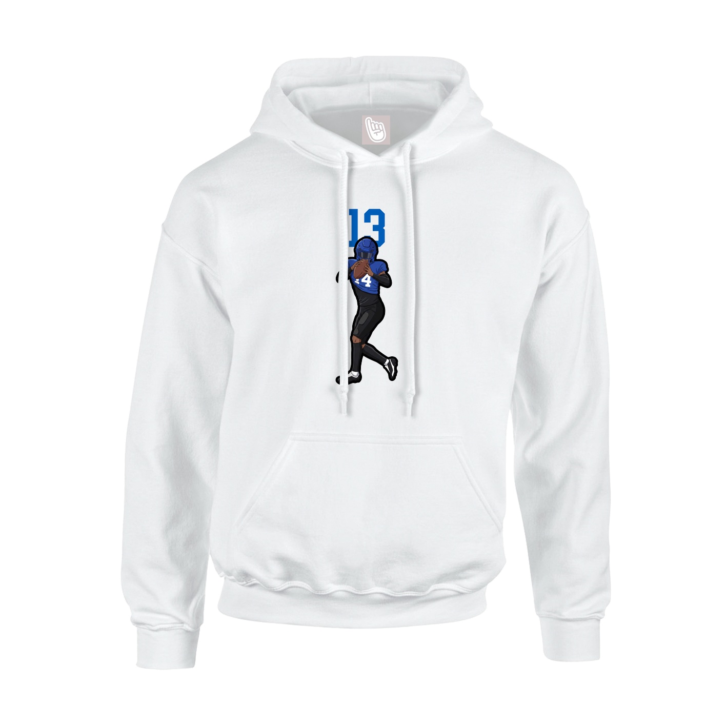 Youth Hoodie — Number Top in White