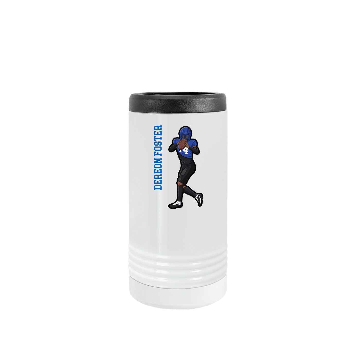Slim Beverage Holder — Name Vertical in White