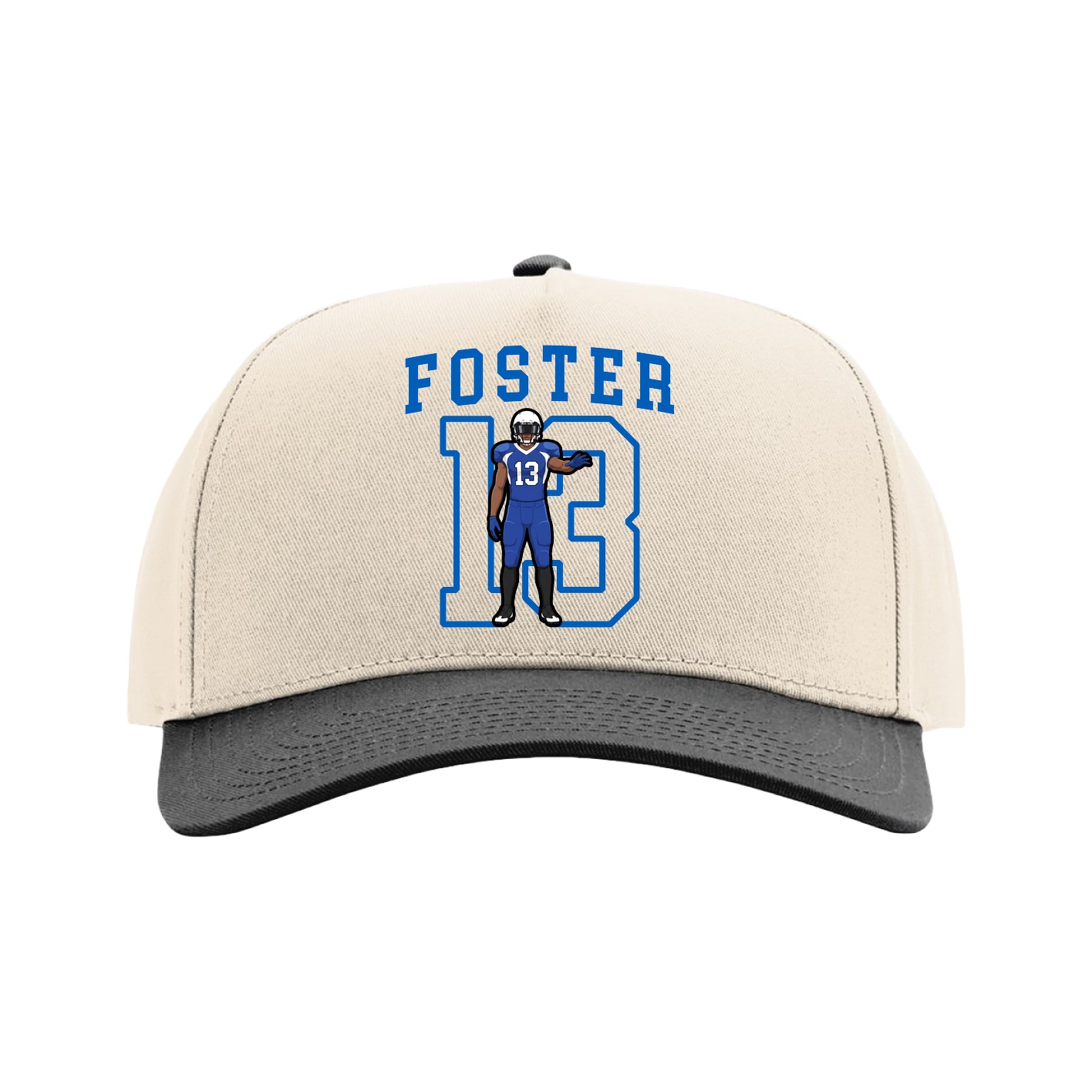 Full Fabric Five-Panel Champ Cap — Shirsey in Cream/Black
