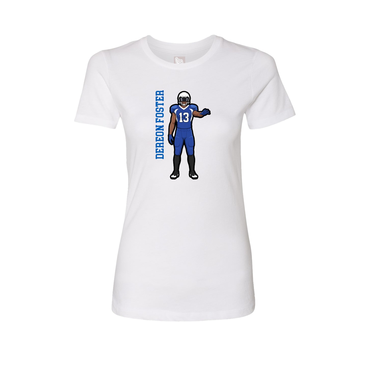 Womens Tee — Name Vertical in White