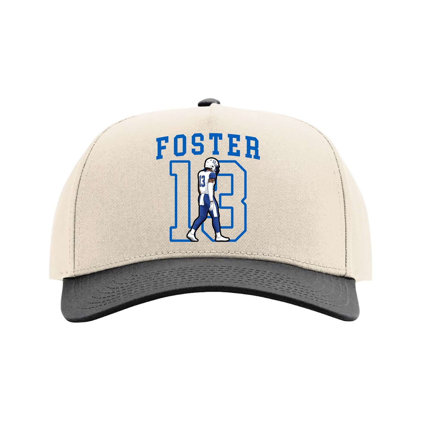 Full Fabric Five-Panel Champ Cap — Shirsey in Cream/Black