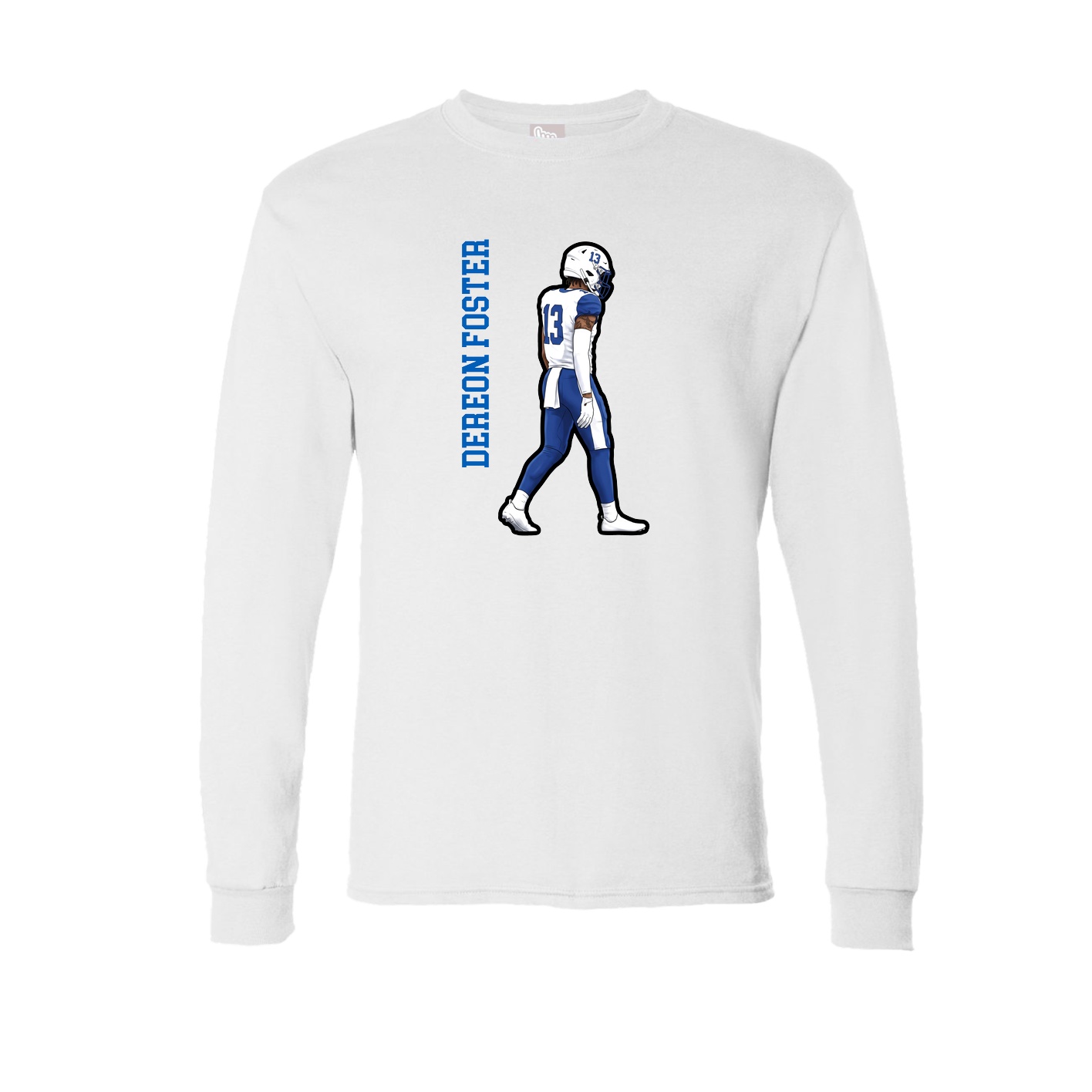 Long Sleeve Tee — Name Vertical in White
