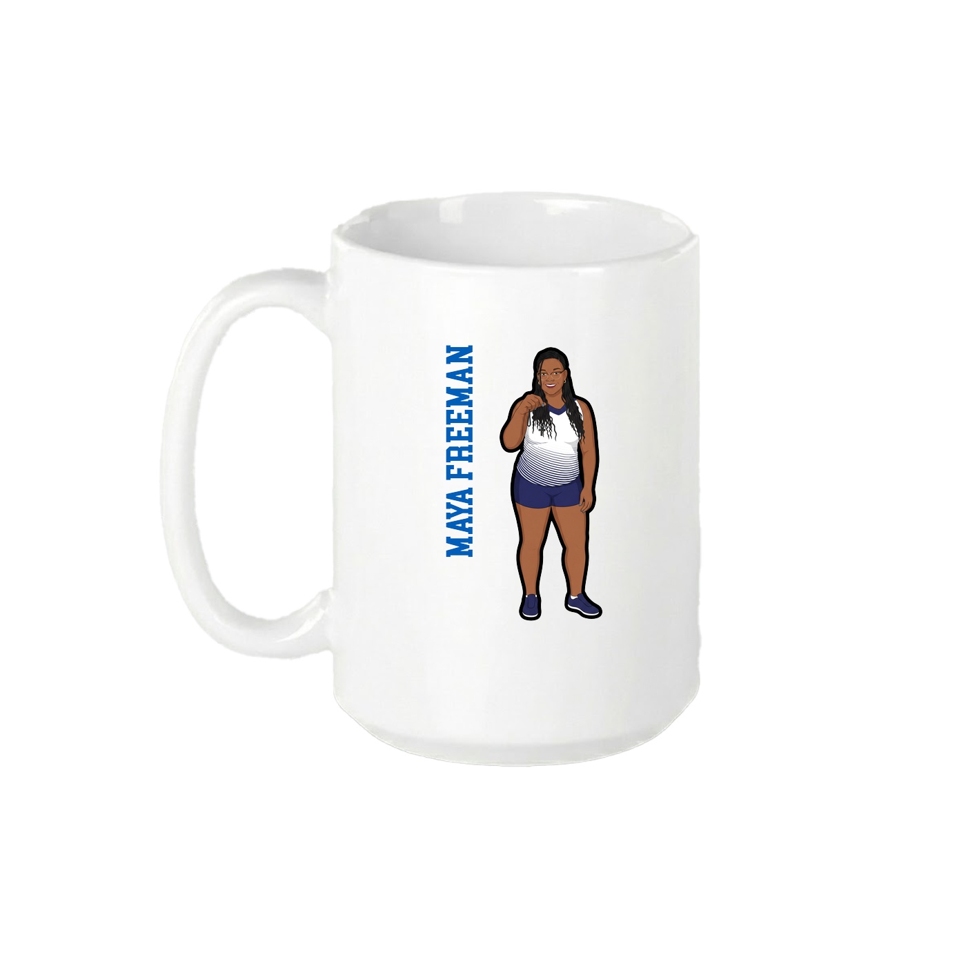 15oz Coffee Mug — Name Vertical in White