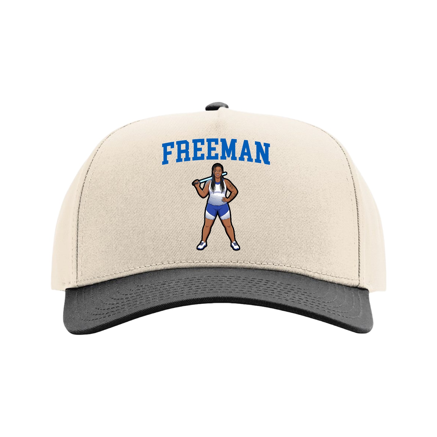 Full Fabric Five-Panel Champ Cap — Shirsey in Cream/Black