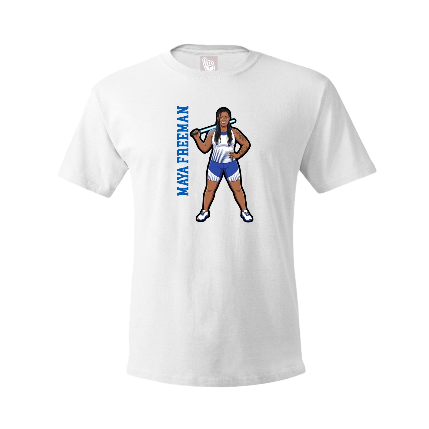 Tee — Name Vertical in White