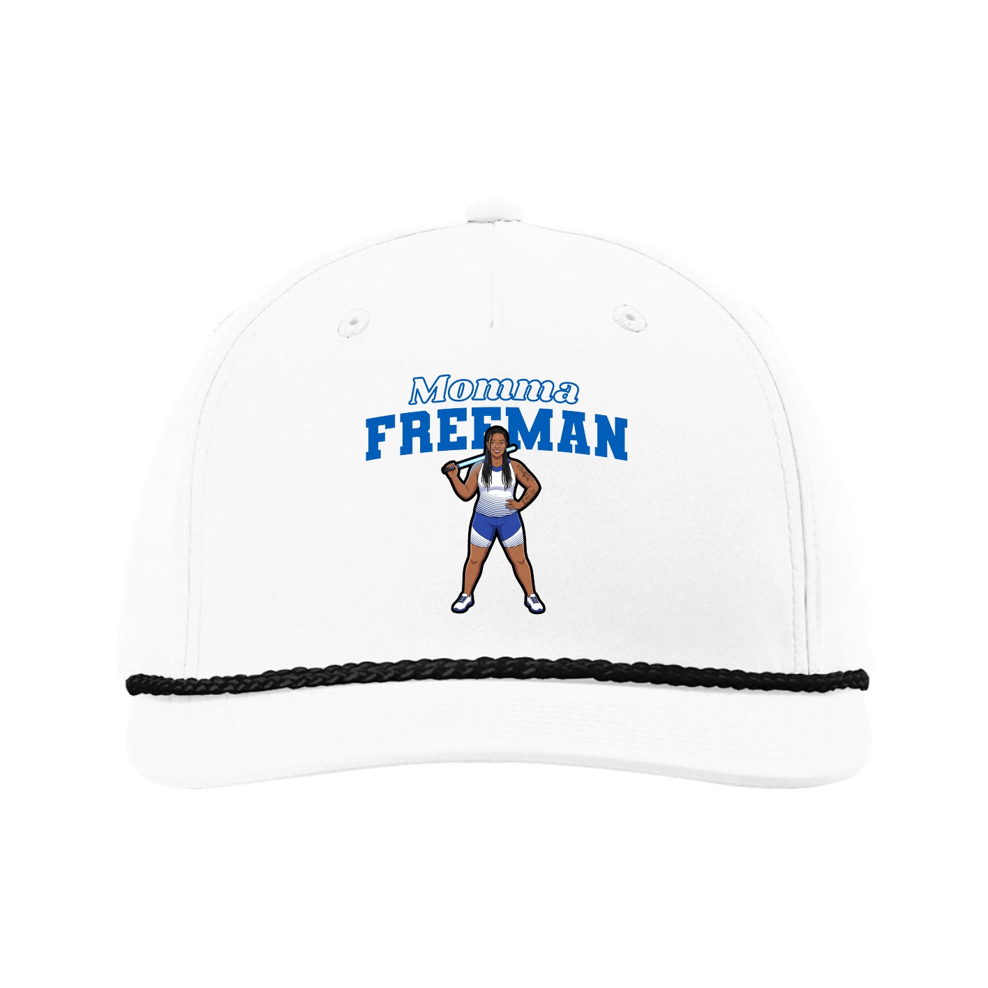 Five-Panel Classic Rope Cap — Mothers Day Block in White