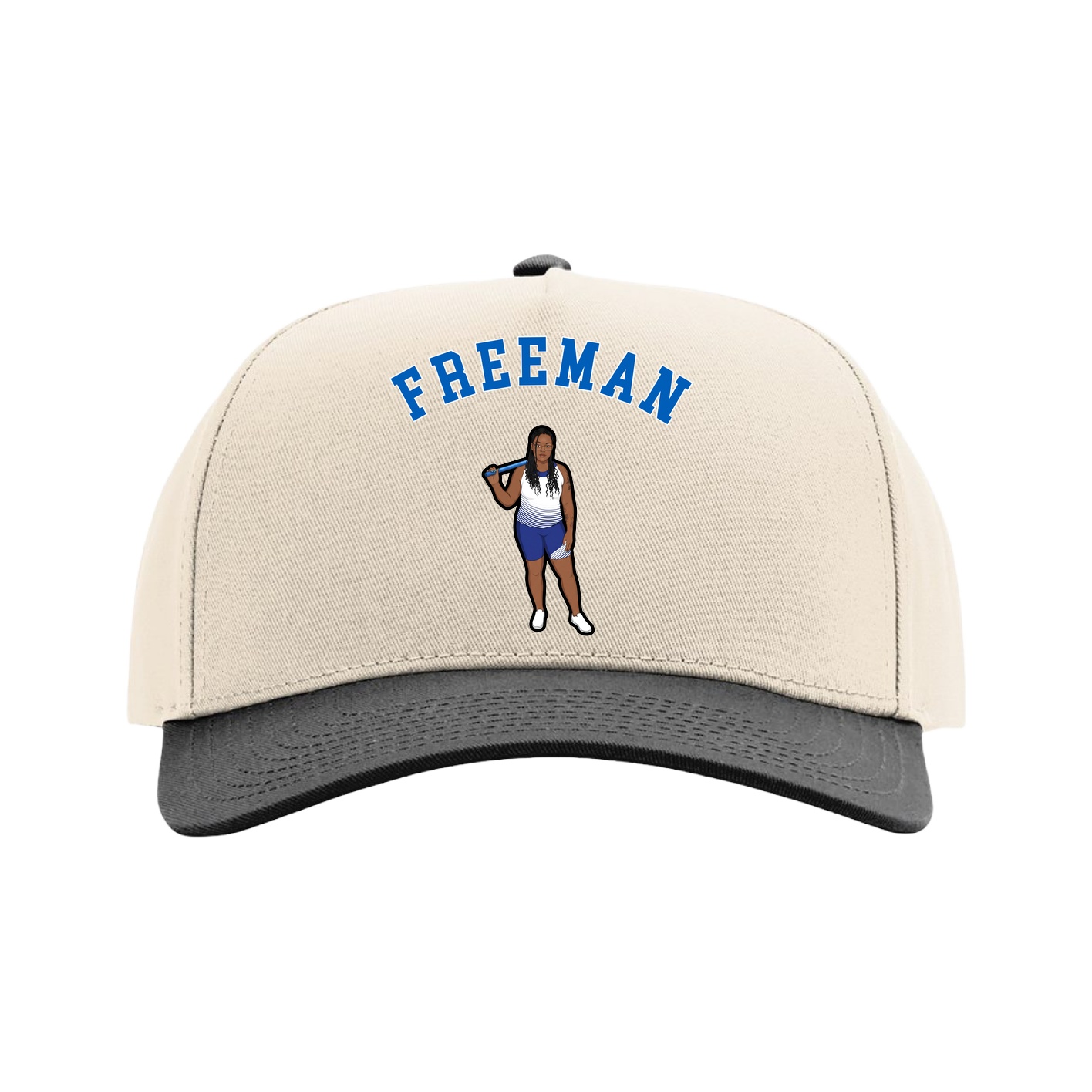 Full Fabric Five-Panel Champ Cap — Shirsey Arch in Cream/Black