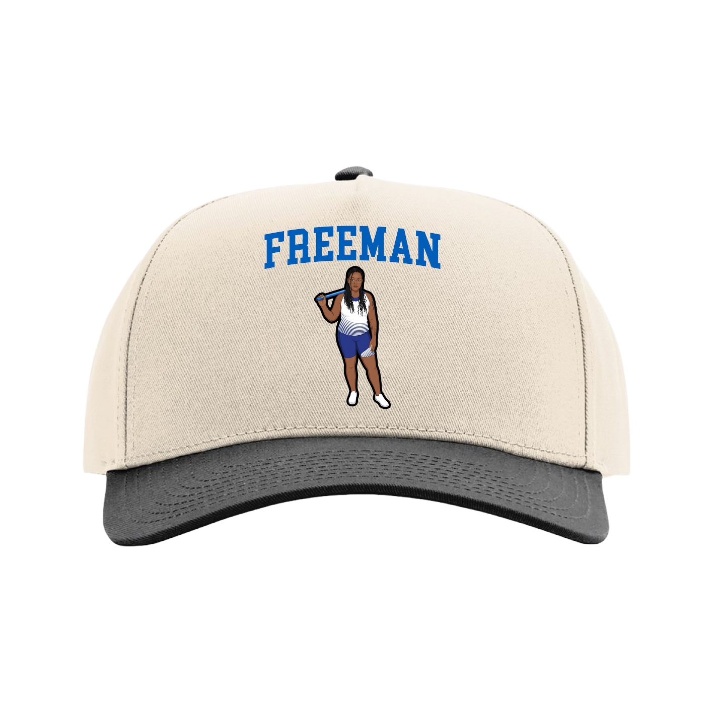 Full Fabric Five-Panel Champ Cap — Shirsey in Cream/Black