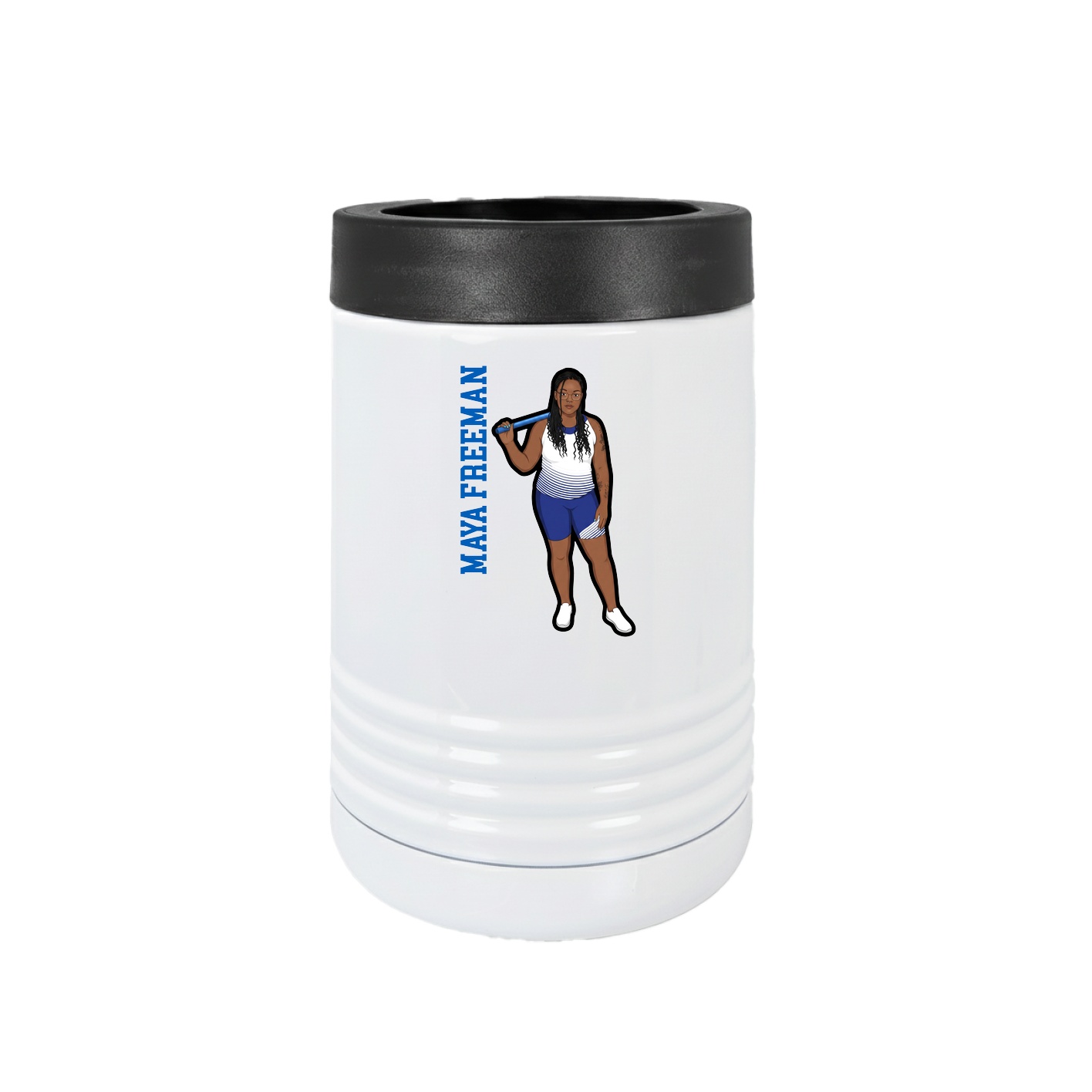 Beverage Holder — Name Vertical in White