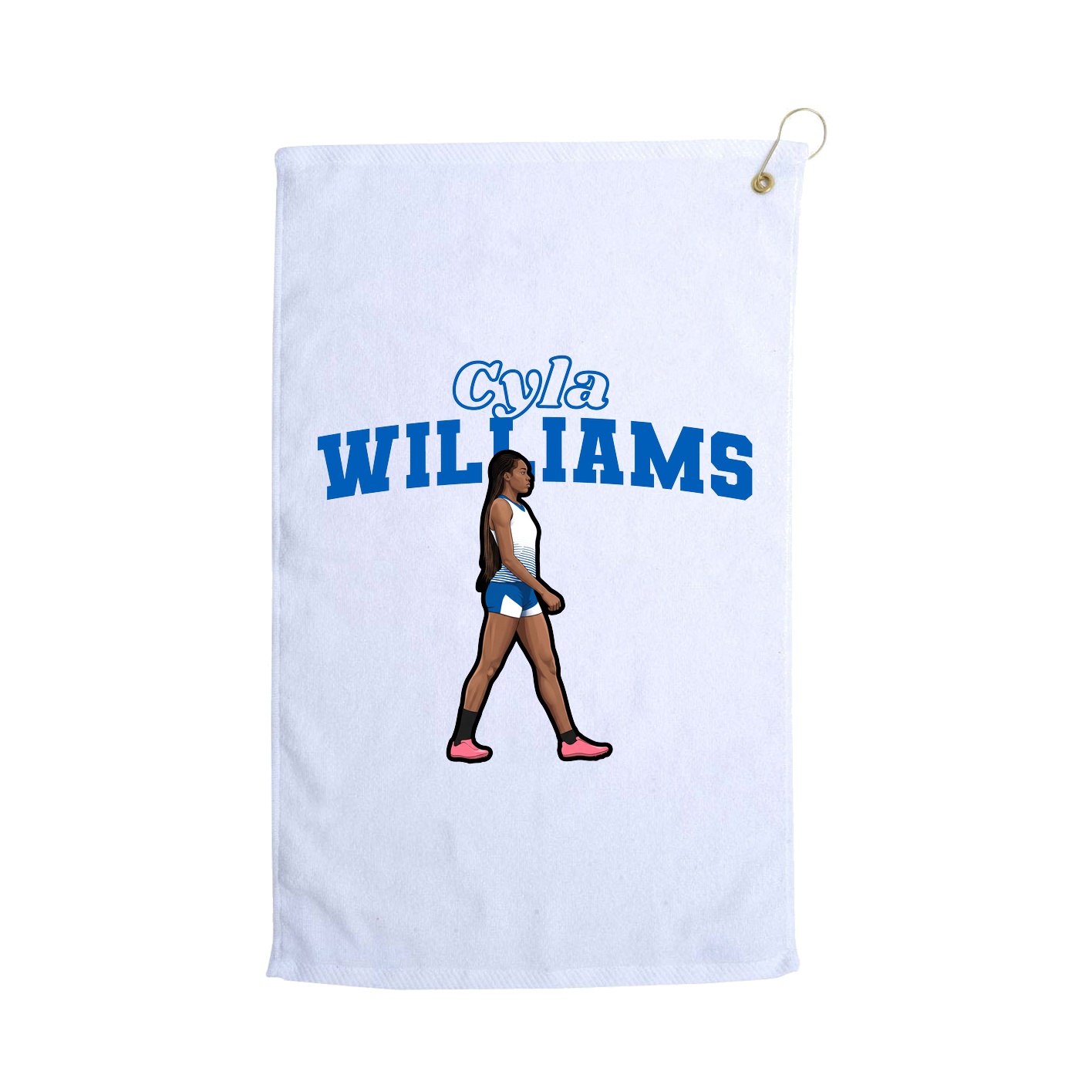 Golf Towel — Name Arch in White