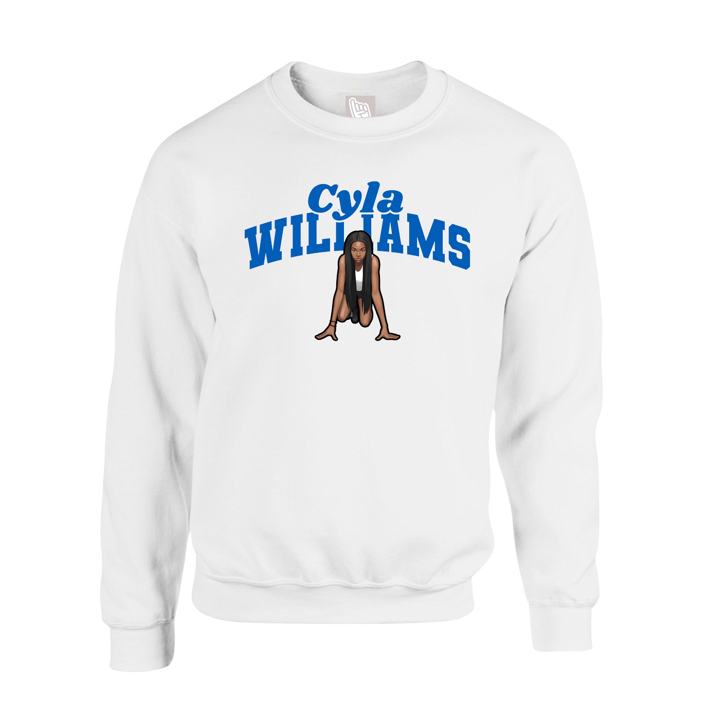 Fleece Crew — Signature Arch in White