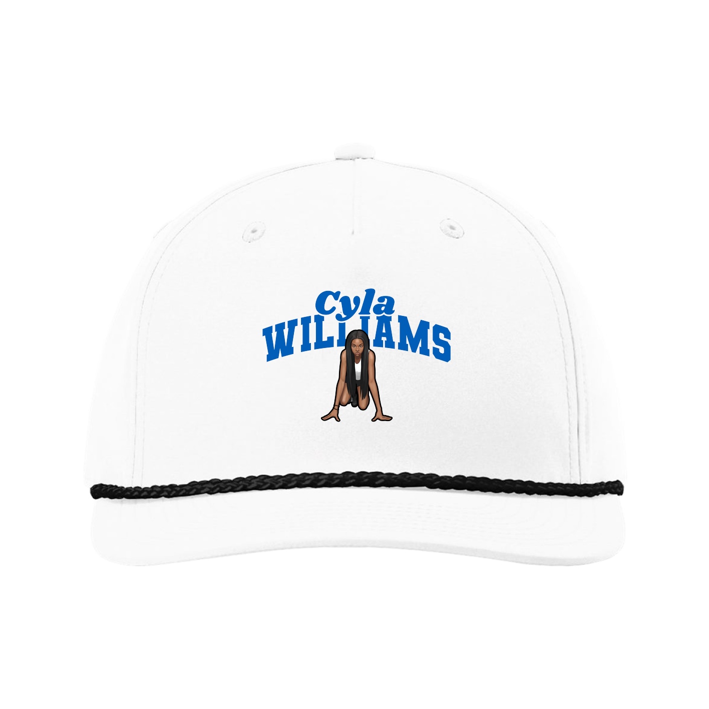 Five-Panel Classic Rope Cap — Signature Arch in White
