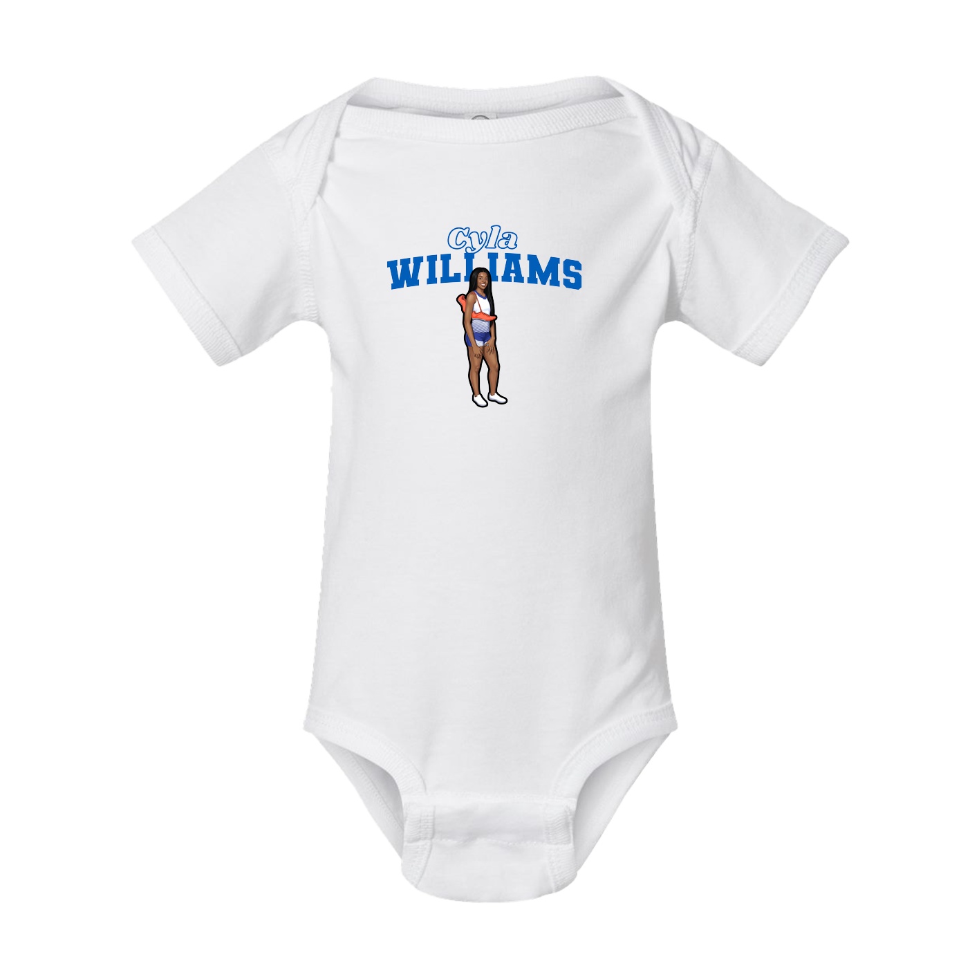Baby Onesie — Name Arch in White