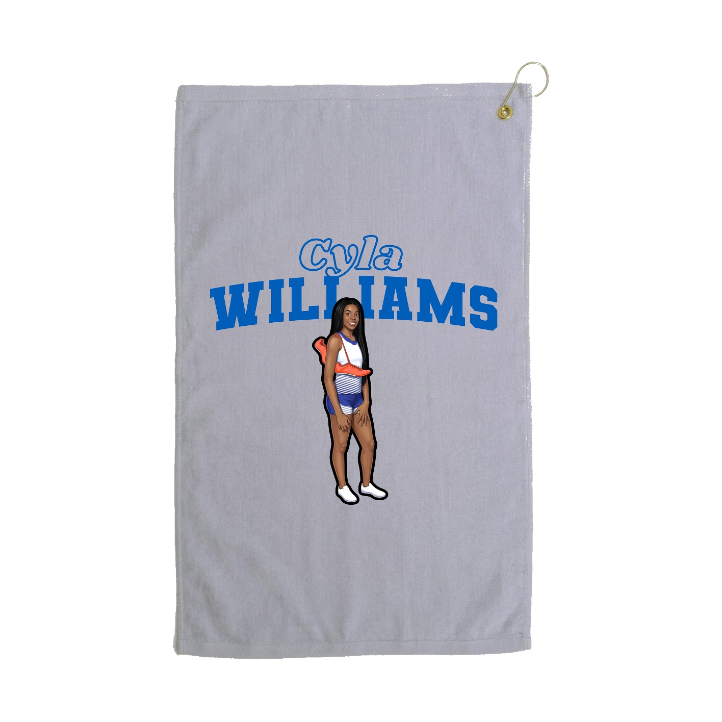 Golf Towel — Name Arch in Grey