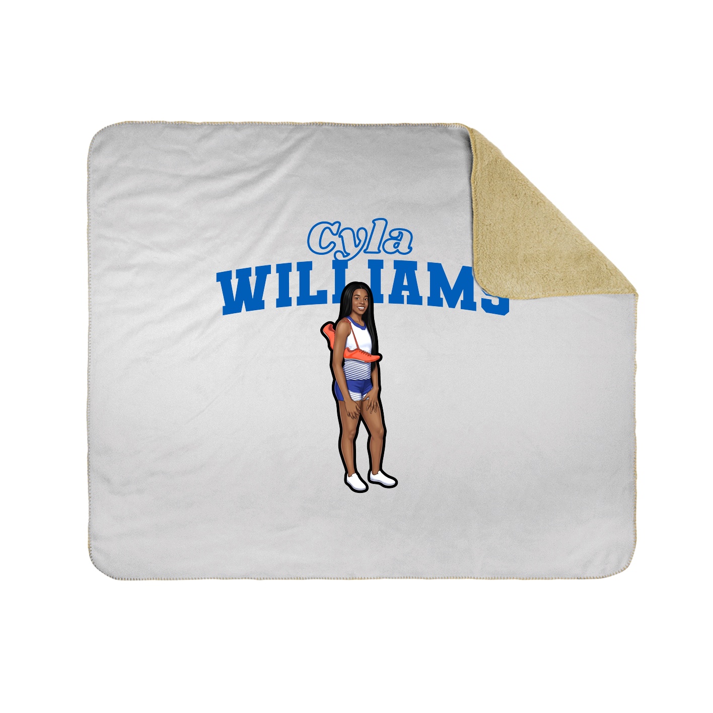Throw Blanket — Name Arch in White