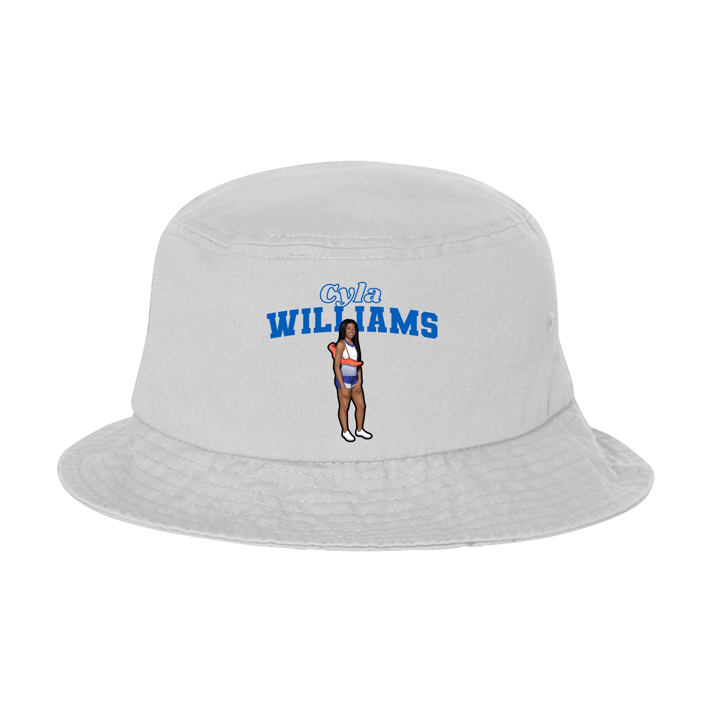 Bucket Cap — Name Arch in White