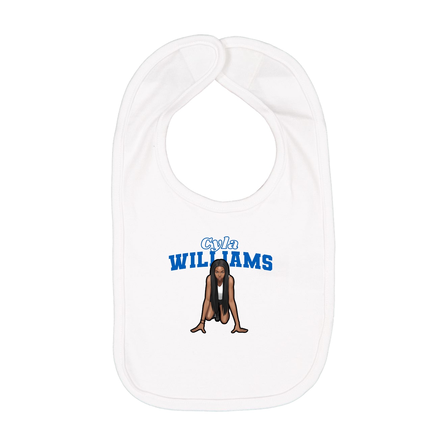 Infant Bib — Name Arch in White