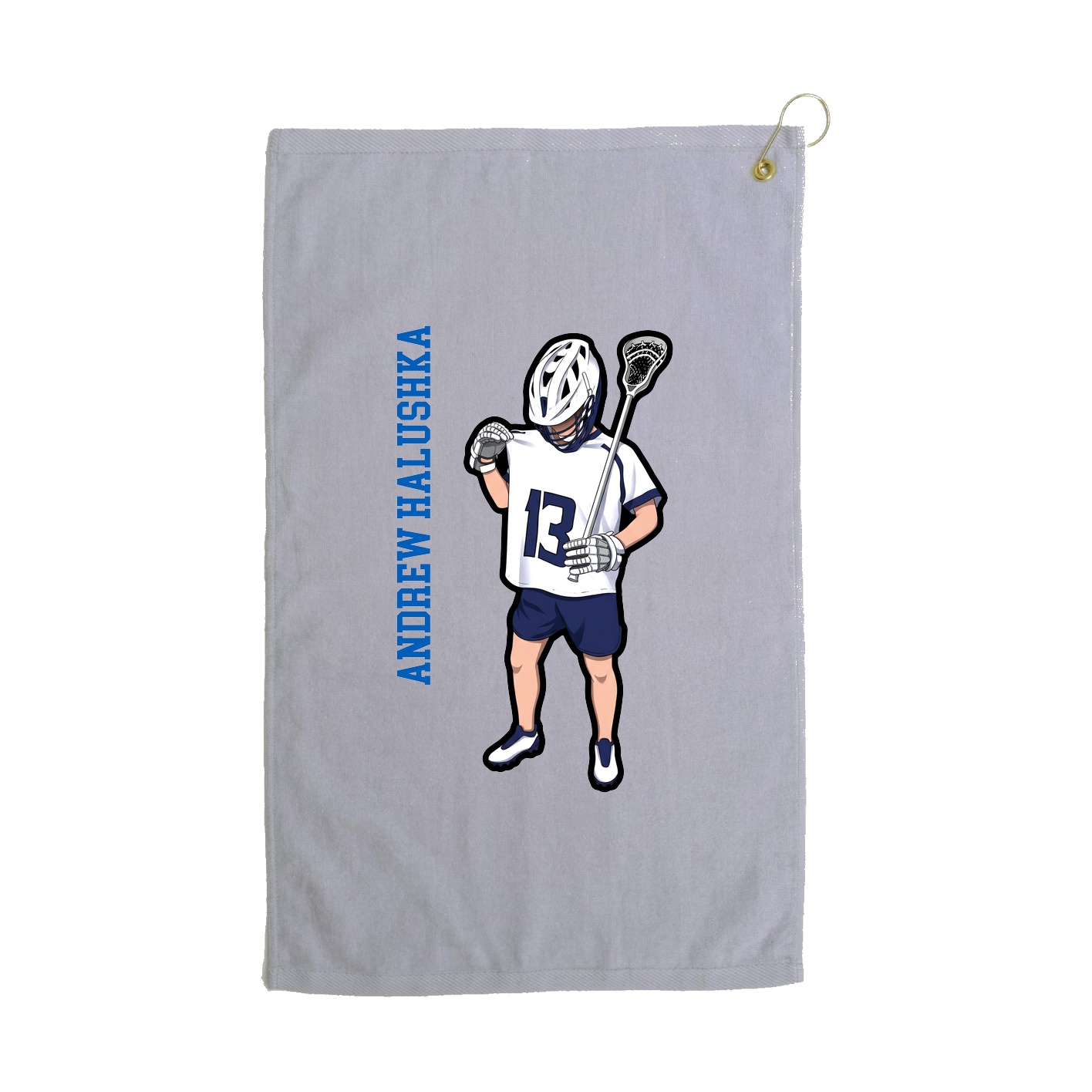 Golf Towel — Name Vertical in Grey