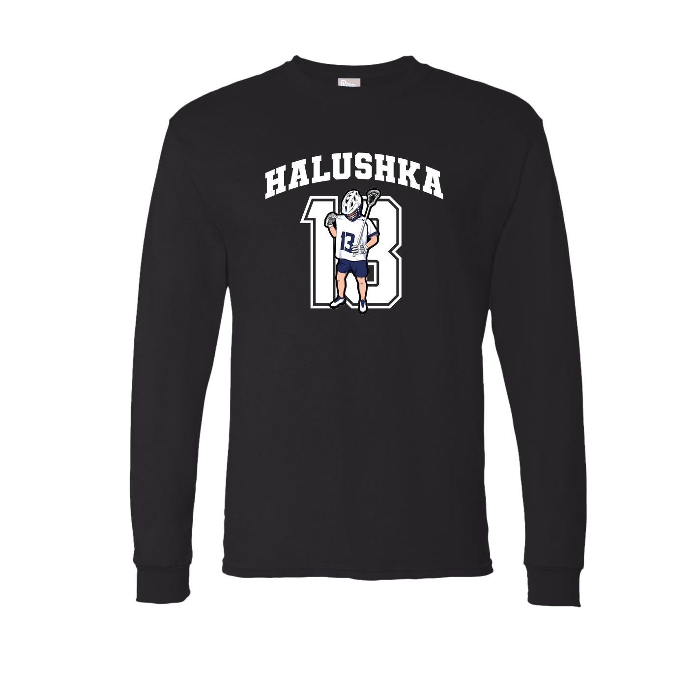 Long Sleeve Tee — Number in Black