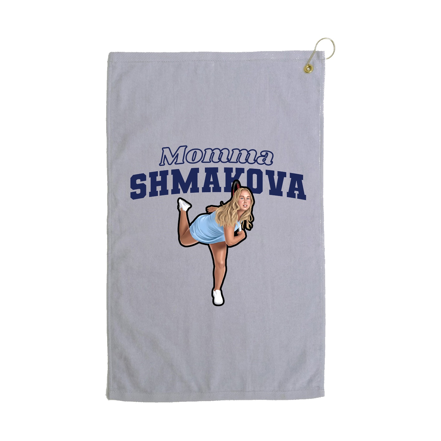 Golf Towel — Mothers Day Block in Grey