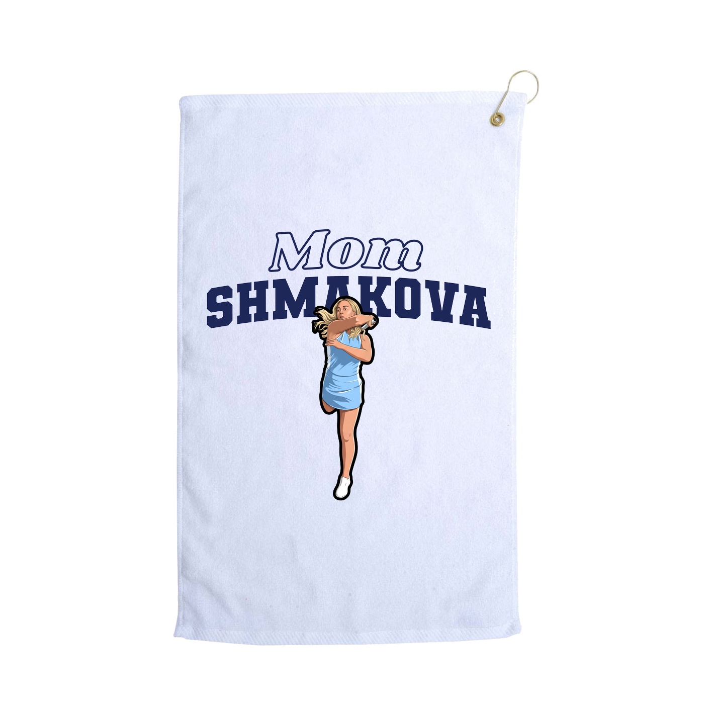Golf Towel — Mothers Day Block in White