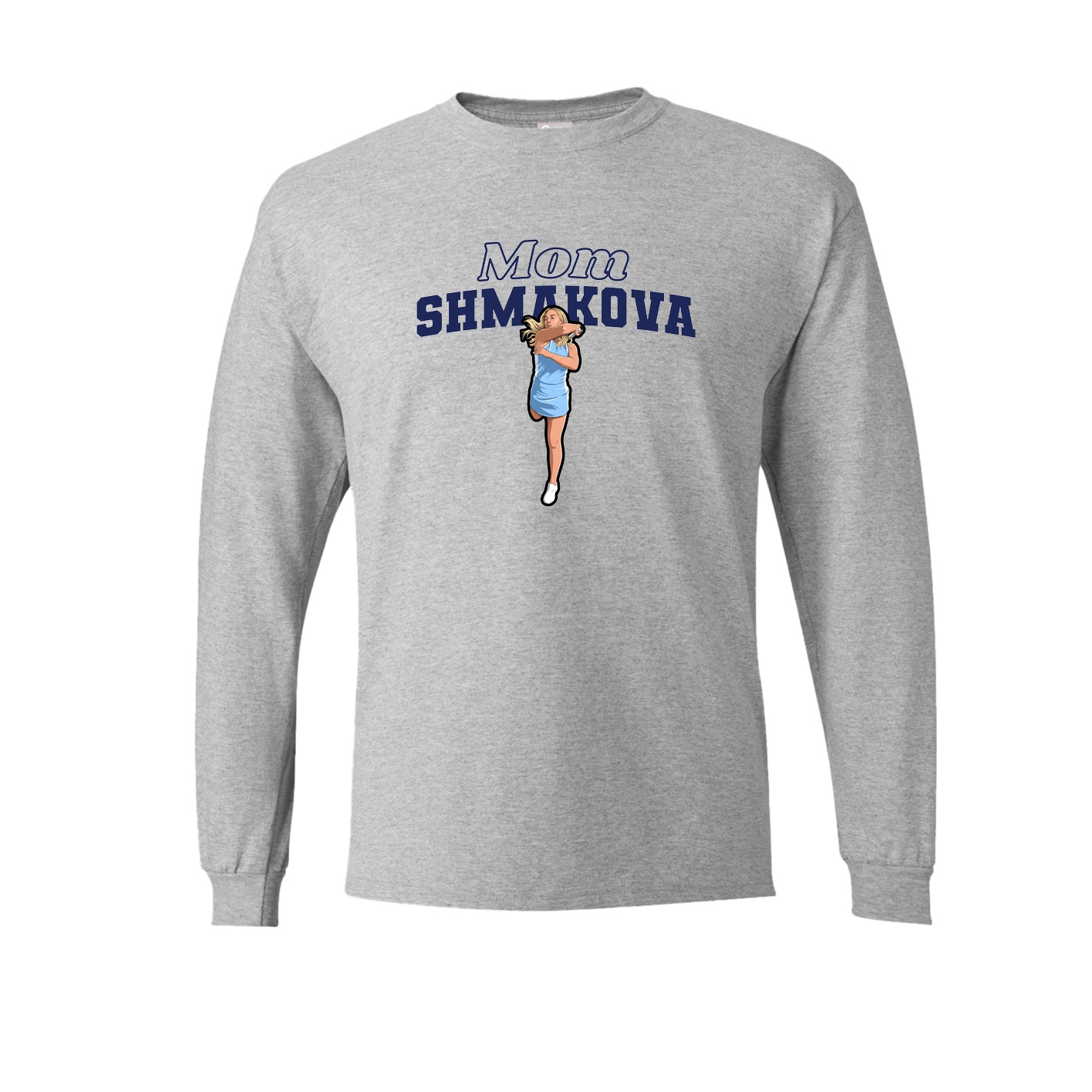 Long Sleeve Tee — Mothers Day Block in Grey