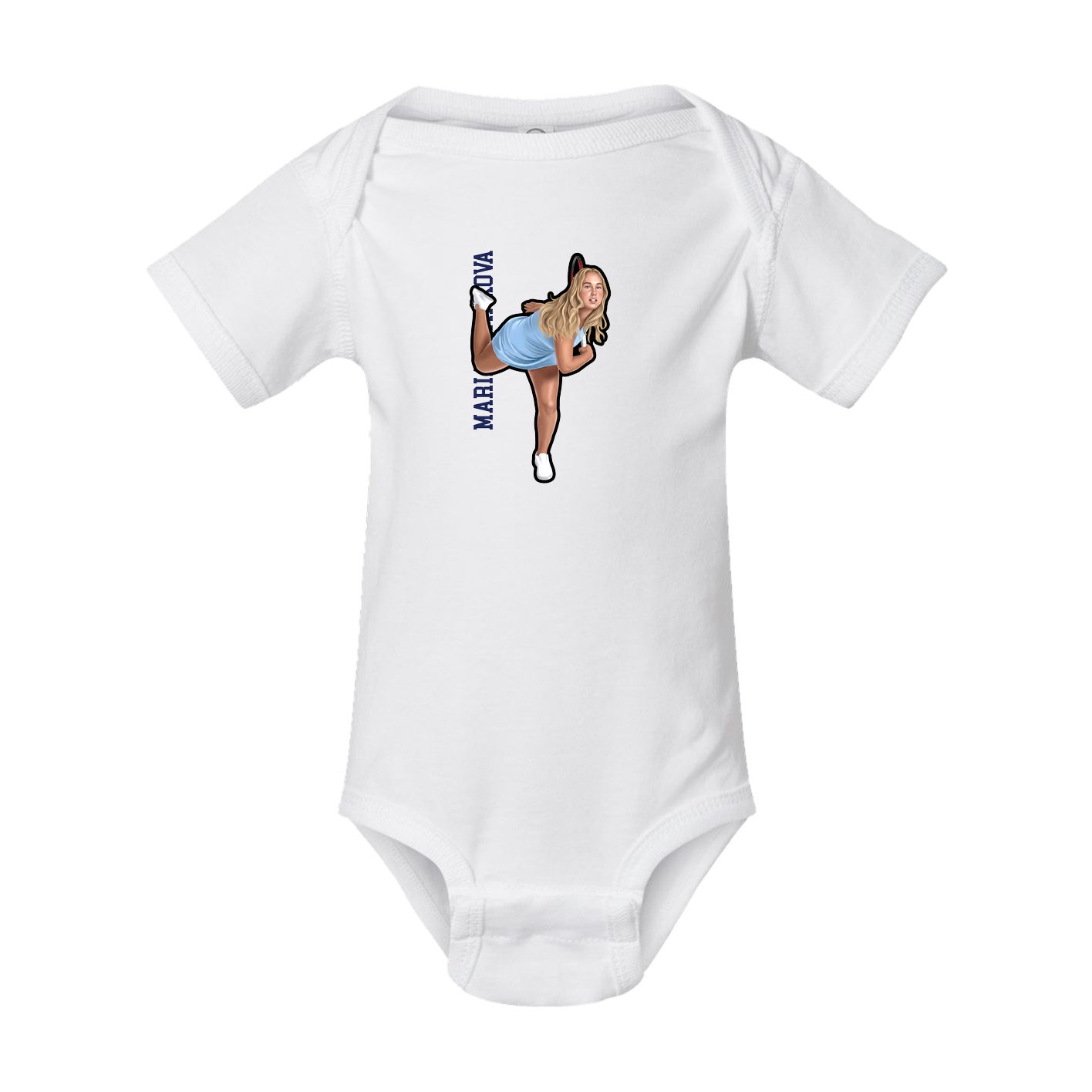 Baby Onesie — Name Vertical in White