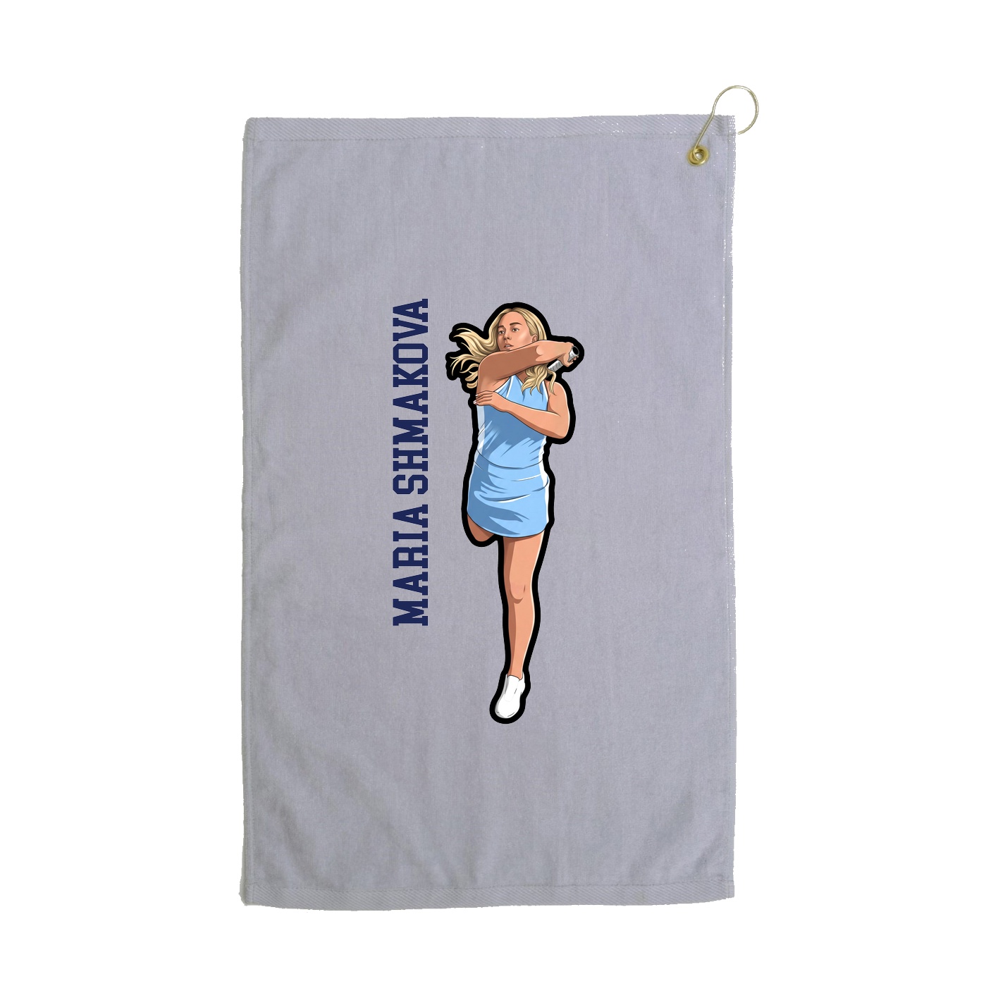 Golf Towel — Name Vertical in Grey