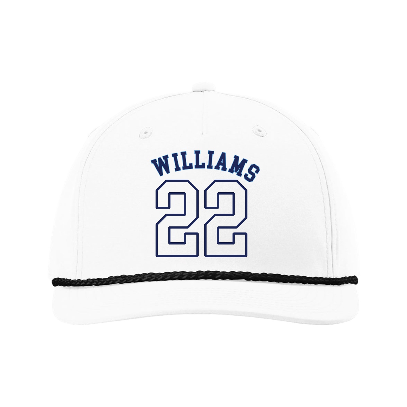 Five-Panel Classic Rope Cap — Shirsey Arch in White