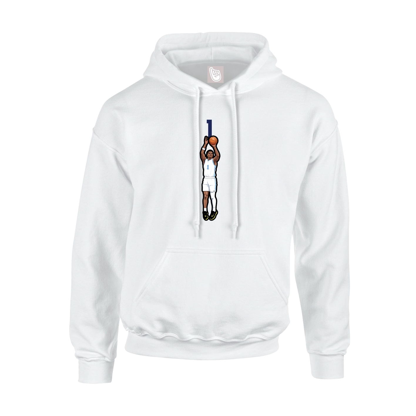 Youth Hoodie — Number Top in White