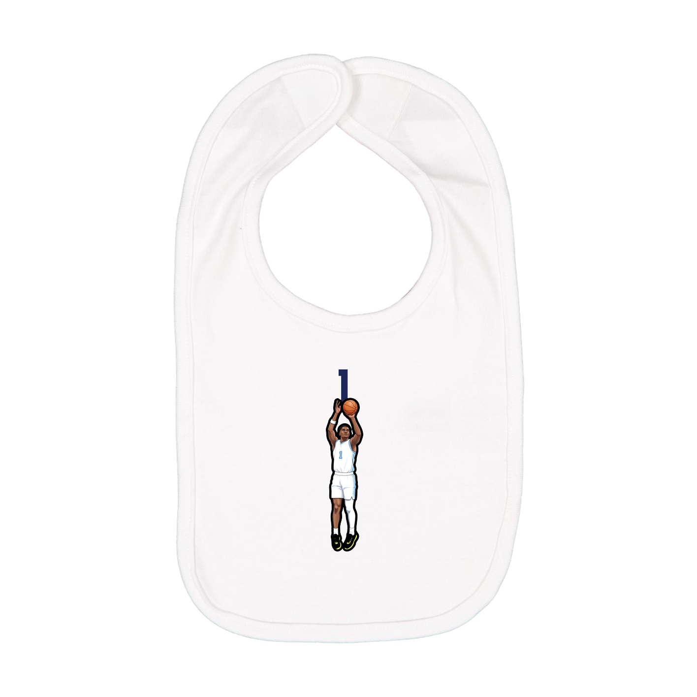 Infant Bib — Number Top in White