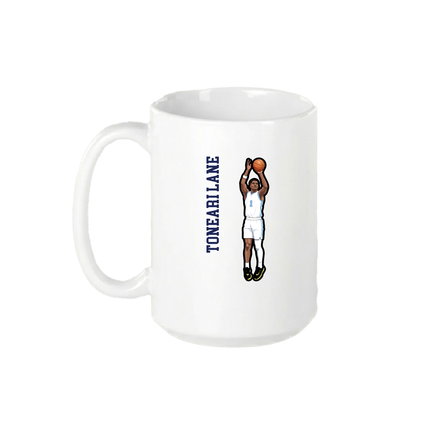 15oz Coffee Mug — Name Vertical in White