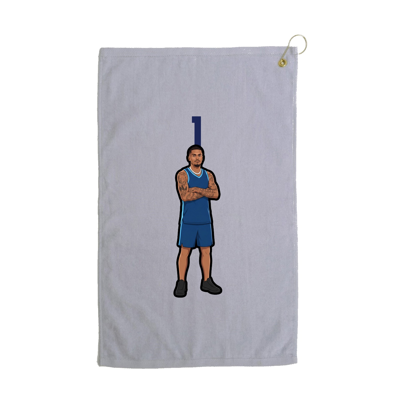 Golf Towel — Number Top in Grey