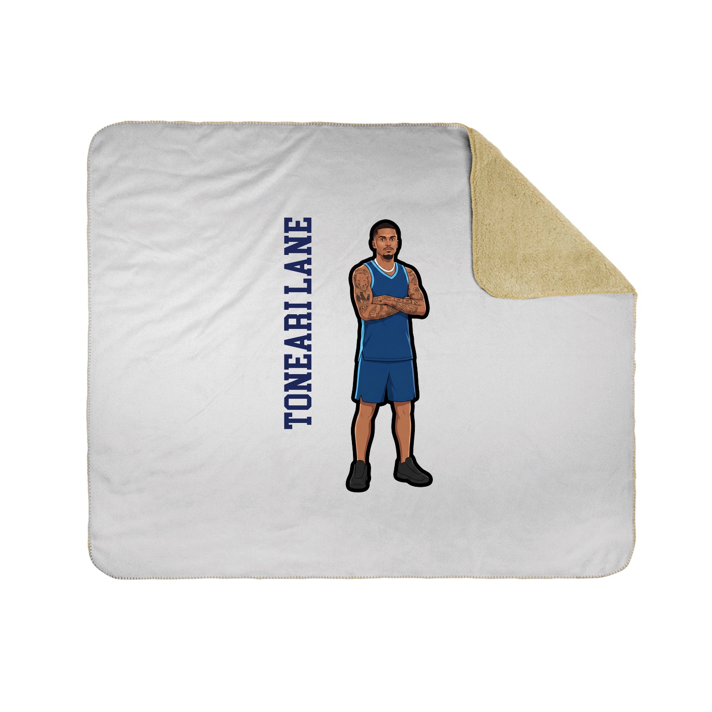 Throw Blanket — Name Vertical in White
