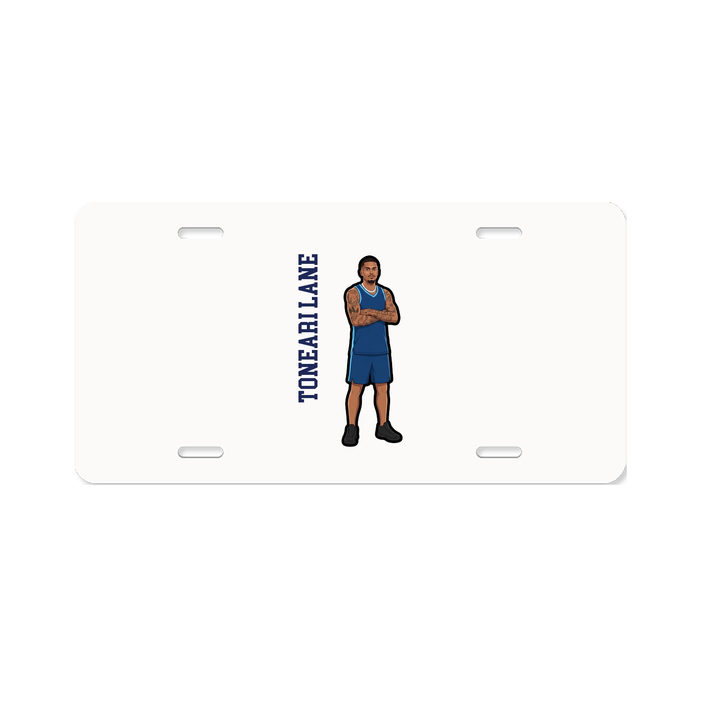 License Plate — Name Vertical in Classic