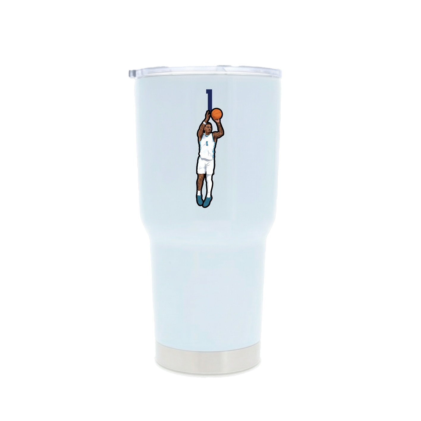 30oz Stainless Steel Tumbler — Number Top in White