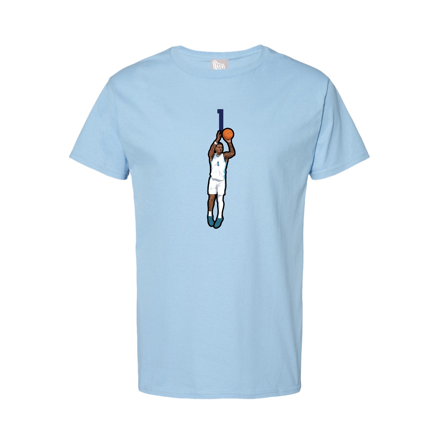 Youth Tee — Number Top in Light Blue