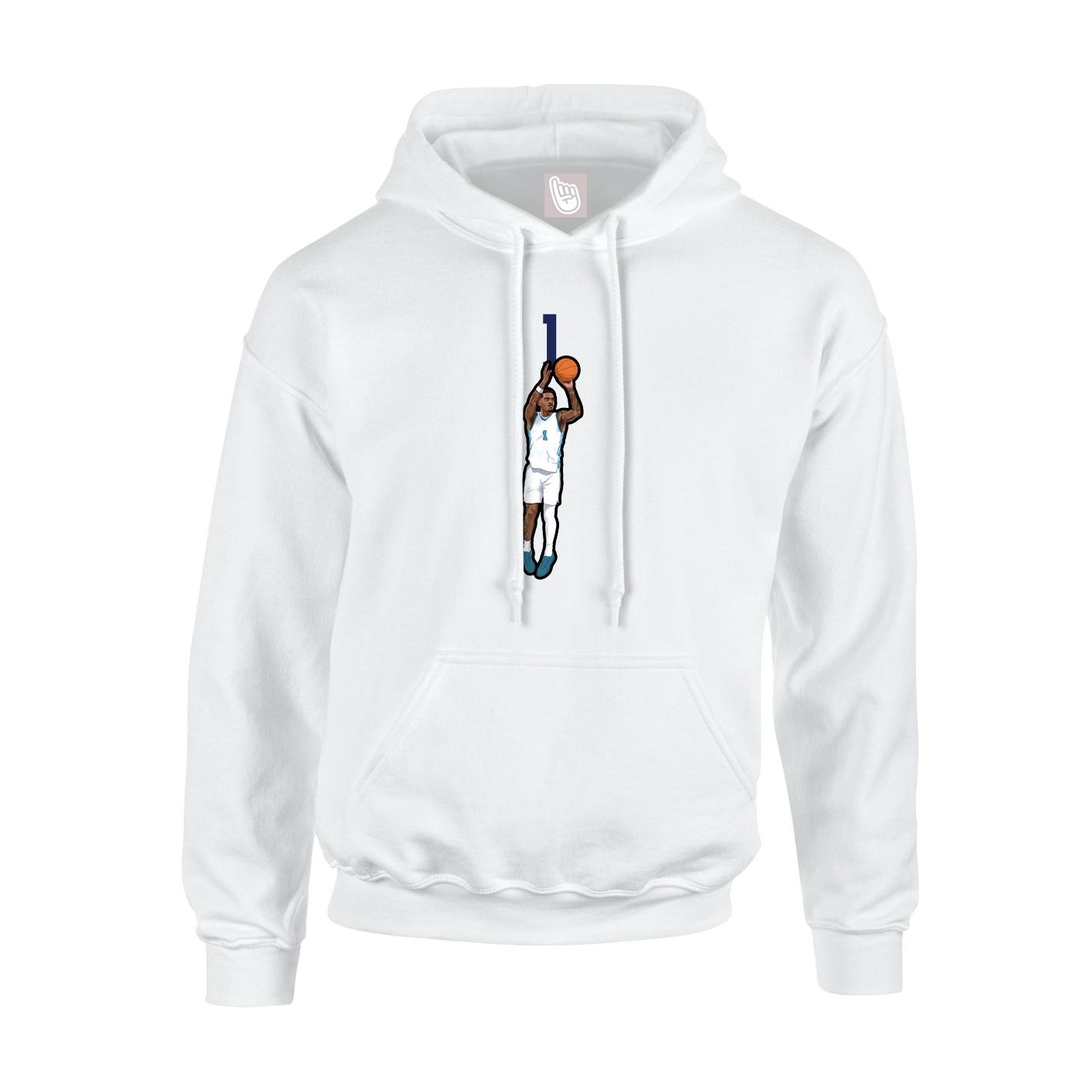 Hoodie — Number Top in White
