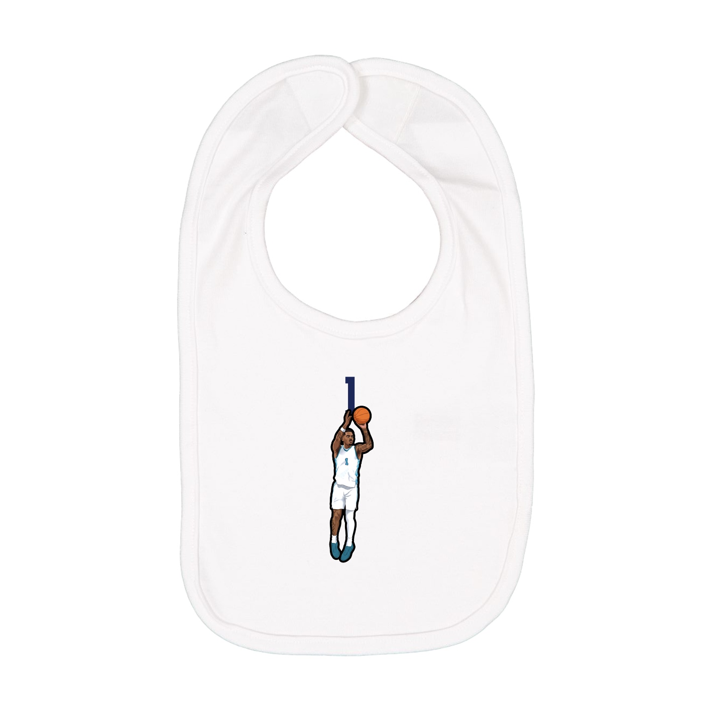 Infant Bib — Number Top in White