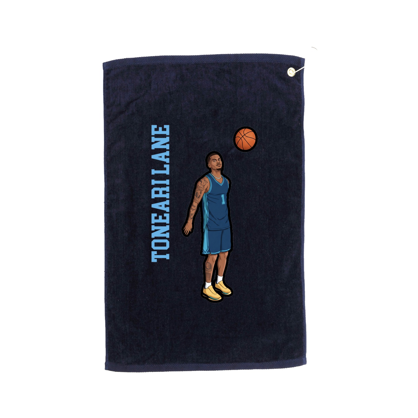 Golf Towel — Name Vertical in Navy