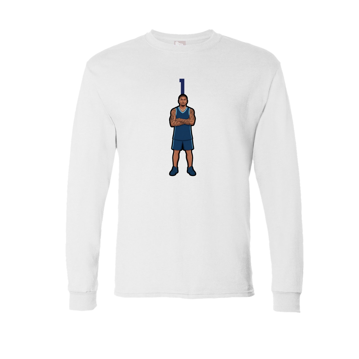 Long Sleeve Tee — Number Top in White