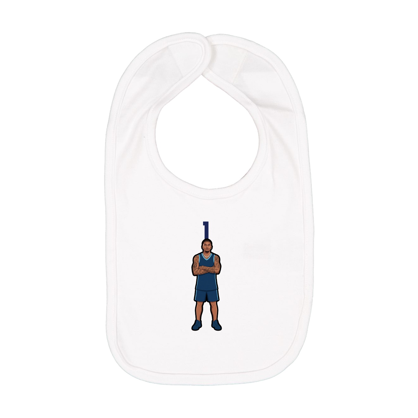 Infant Bib — Number Top in White