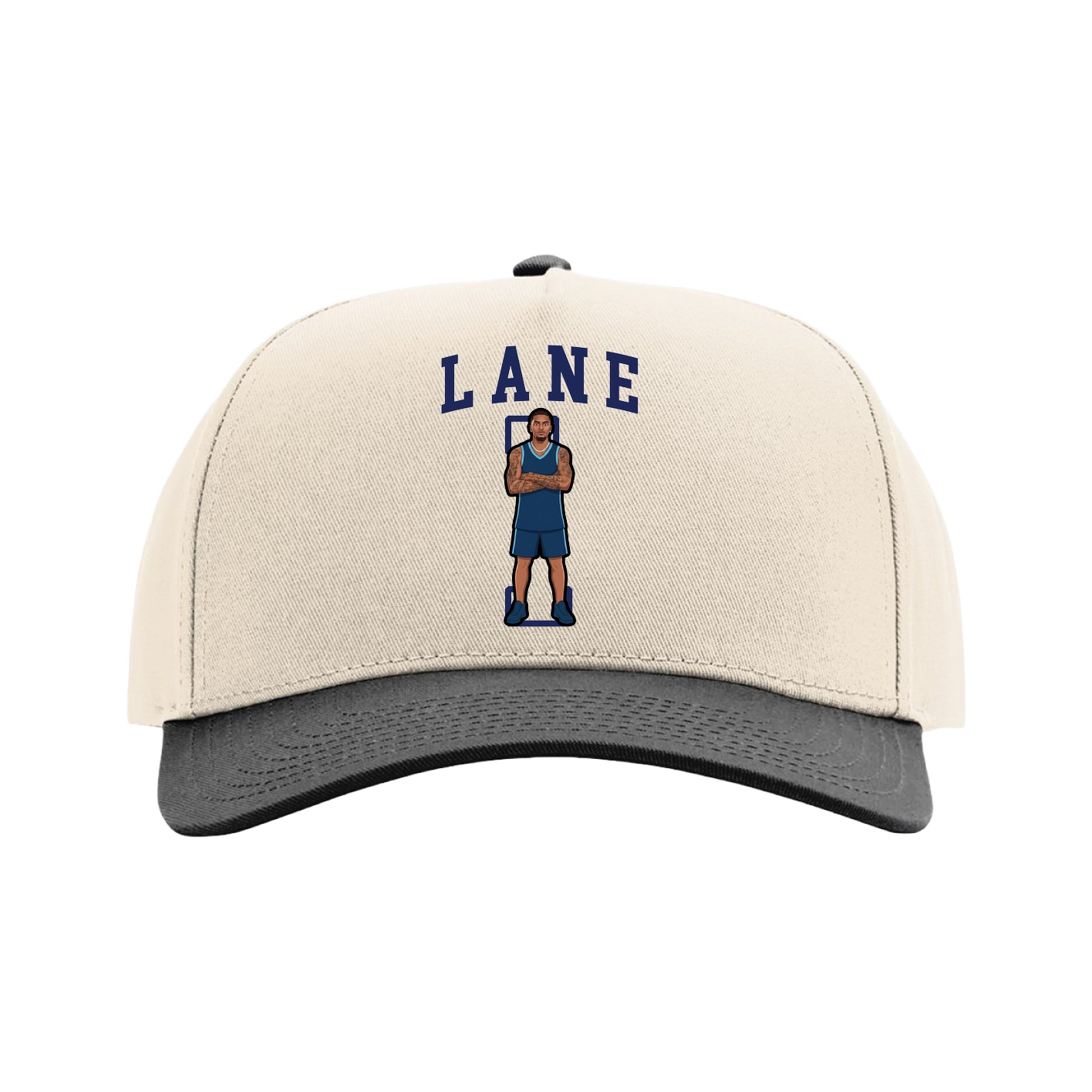 Full Fabric Five-Panel Champ Cap — Shirsey in Cream/Black