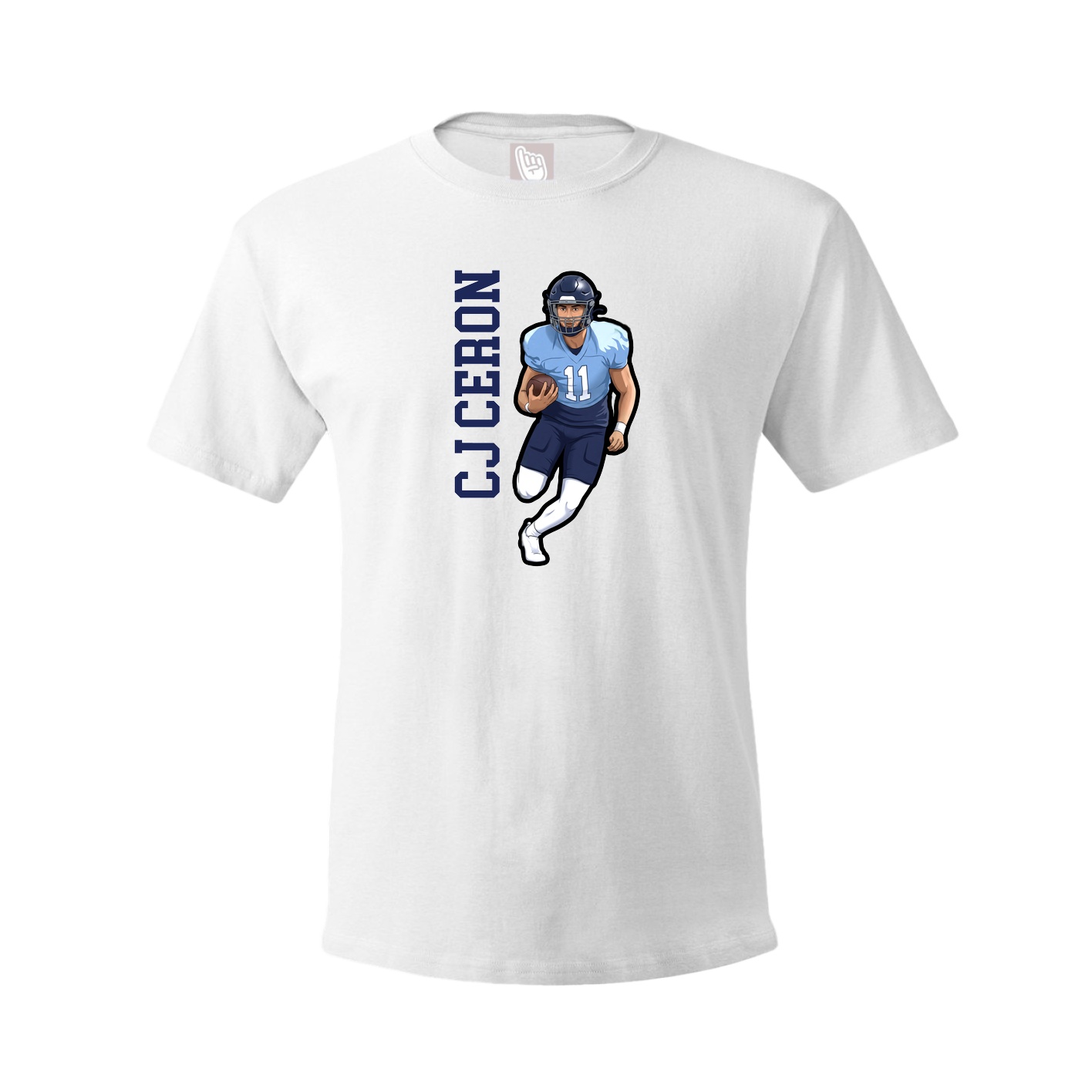 Tee — Name Vertical in White