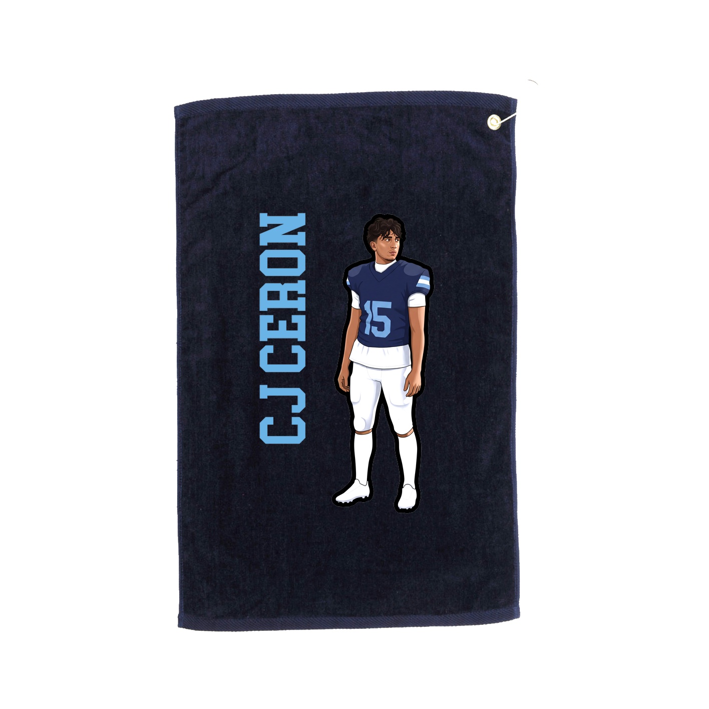 Golf Towel — Name Vertical in Navy