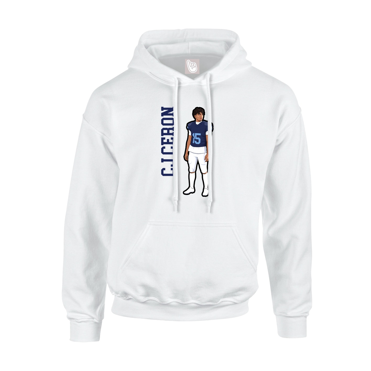 Hoodie — Name Vertical in White